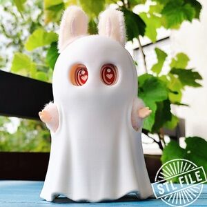 White Ghost Bunny Costume for labubu